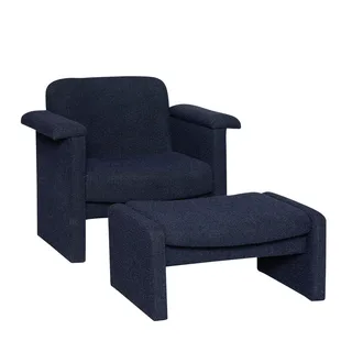 Softy Lounge Chair Dark blue (set of 2) van Hübsch – productfoto 7 van 7