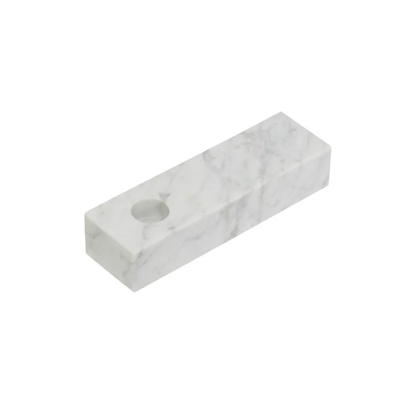 Brick Candleholder White by Hübsch – product photo 1 of 4