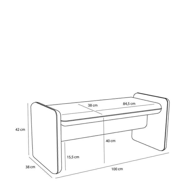 Well Bench Light blue by Hübsch – product photo 3 of 5