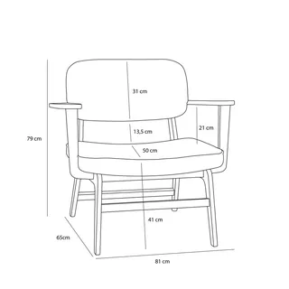 Haze Lounge Chair Grey/Natural van Hübsch – productfoto 1 van 2