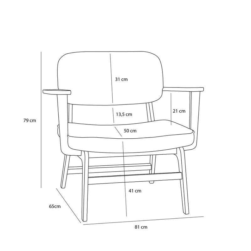 Haze Lounge Chair Grey/Natural van Hübsch – productfoto 1 van 2