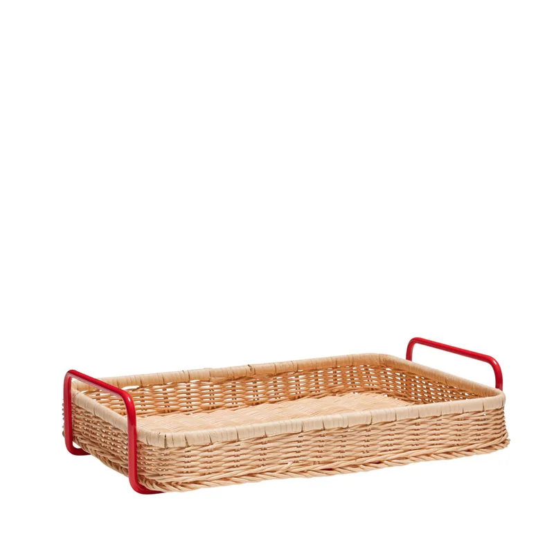 Splint Tray Red/Natural by Hübsch – product photo 4 of 4
