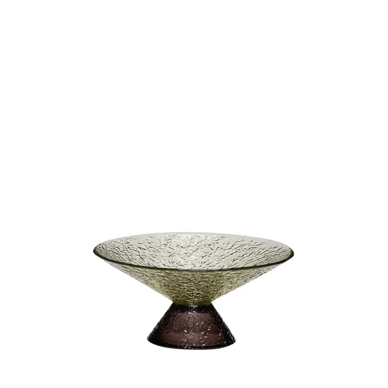 Bonbon Glass Bowl Medium Green/Brown by Hübsch – product photo 6 of 6