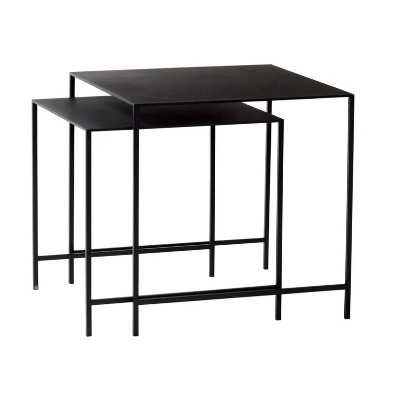 Duo Side Table Black (set of 2) van Hübsch – productfoto