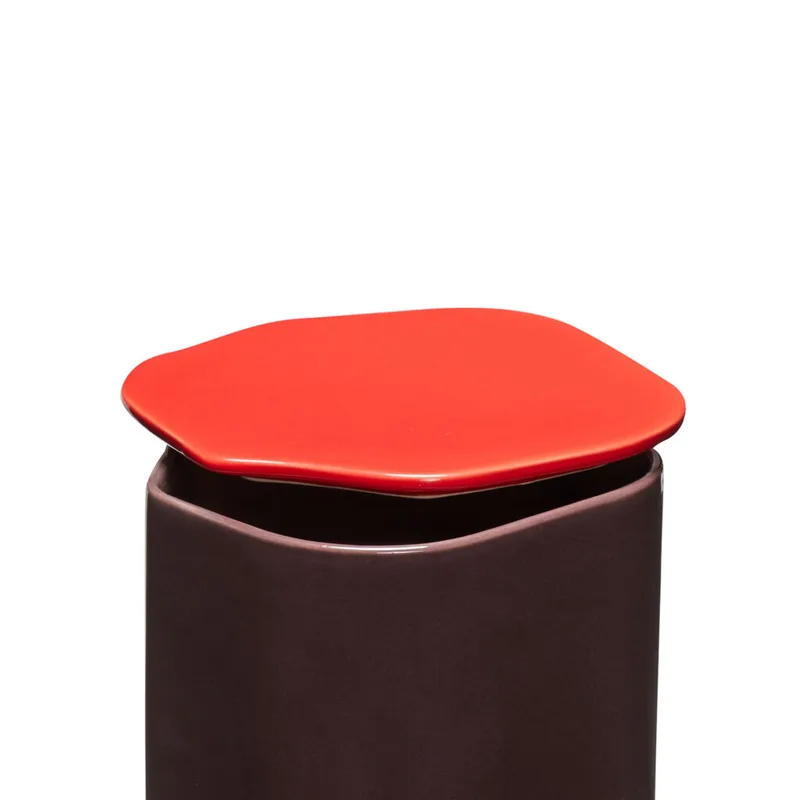 Amare Canister with Lid Large Burgundy/Red von Hübsch – Produktfoto 1 von 7