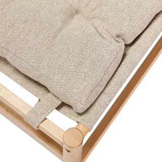 Heritage Armchair/Footstool Natural/Beige van Hübsch – sfeerfoto 2 van 6