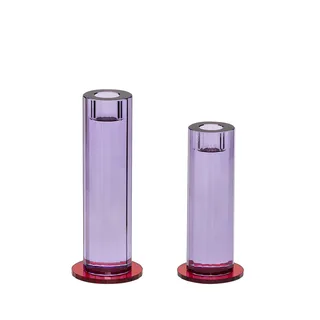 Cut Candleholder Purple (set of 2) by Hübsch – product photo 5 of 5
