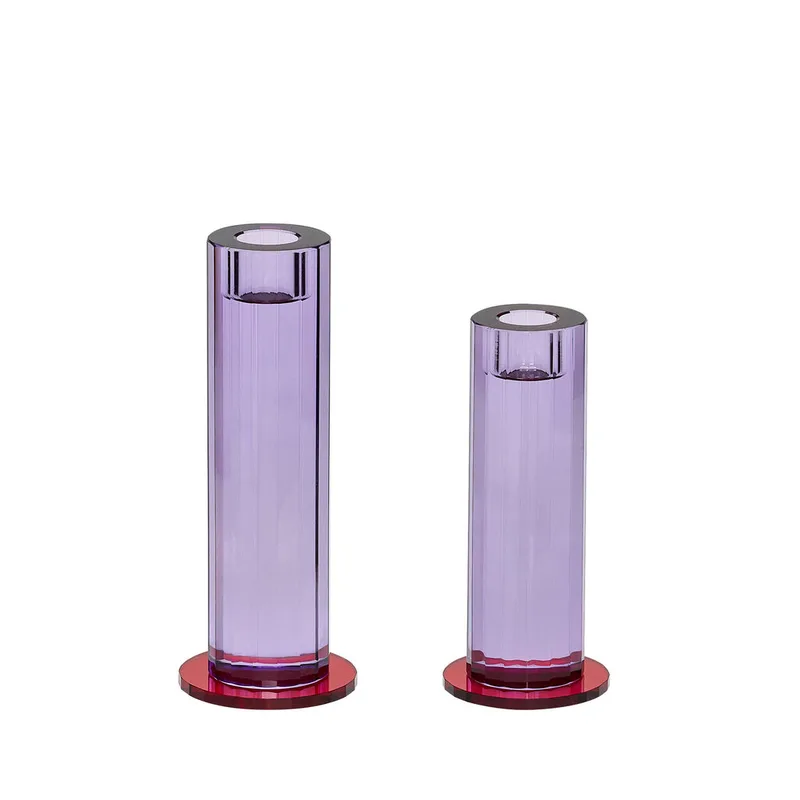 Cut Candleholder Purple (set of 2) by Hübsch – product photo 5 of 5