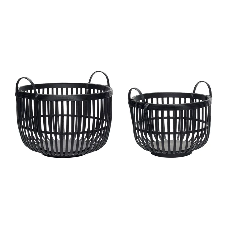 Alchemy Baskets Black (set of 2) van Hübsch – productfoto