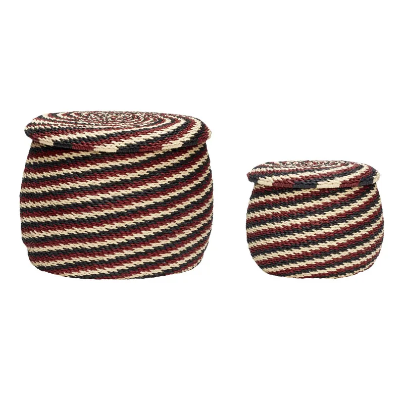 Monarch Baskets Natural/Red (set of 2) de Hübsch – photo du produit