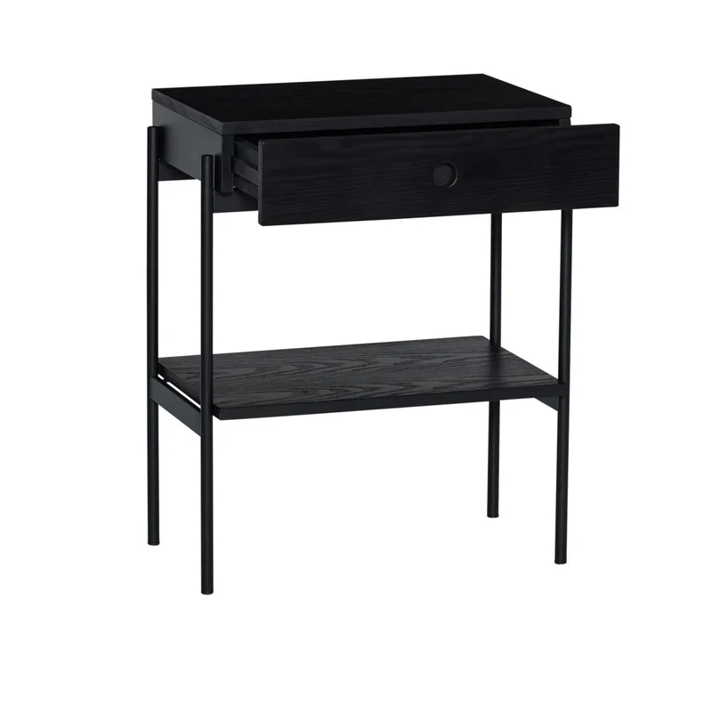 Noir Bedside Table Black de Hübsch – photo du produit 2 sur 5