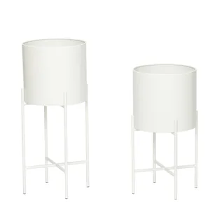 Airy Pots White (set of 2) by Hübsch – product photo 2 of 2