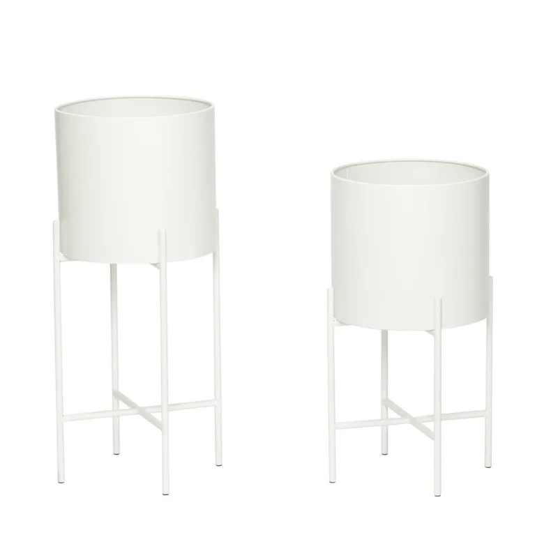 Airy Pots White (set of 2) by Hübsch – product photo 2 of 2
