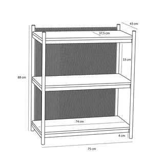 Heritage Shelf Unit Small Natural van Hübsch – productfoto 3 van 6