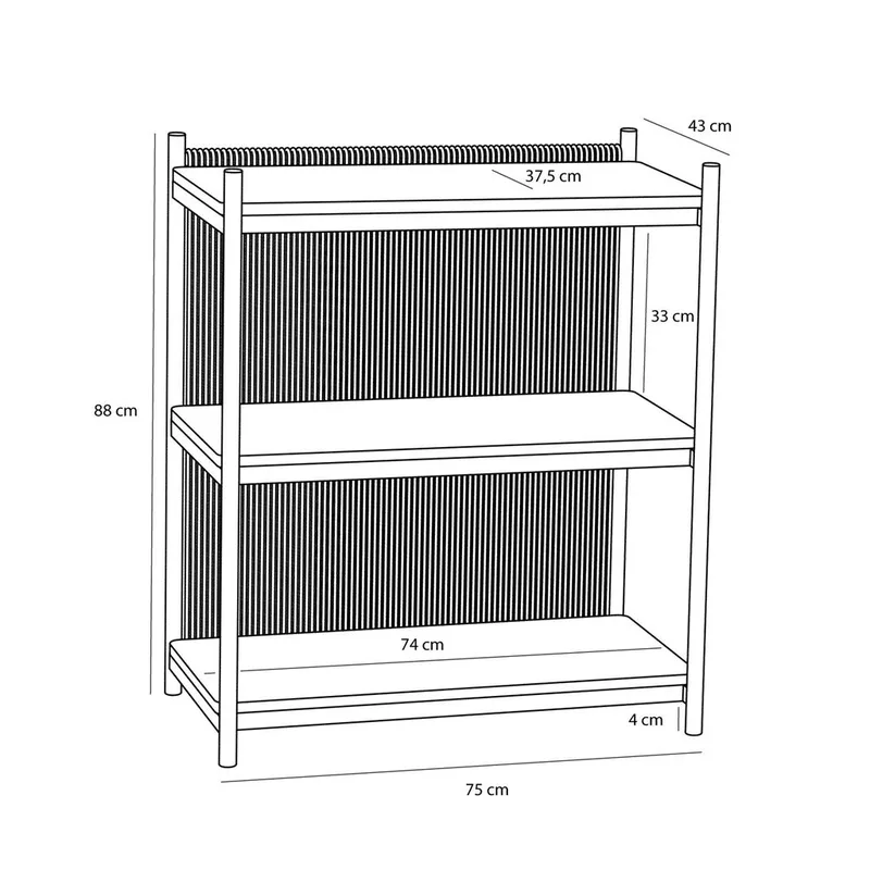 Heritage Shelf Unit Small Natural van Hübsch – productfoto 3 van 6