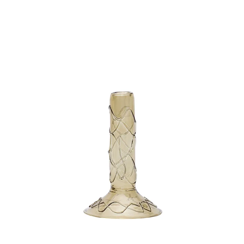 Doodle Candleholder Olive by Hübsch – product photo 5 of 5