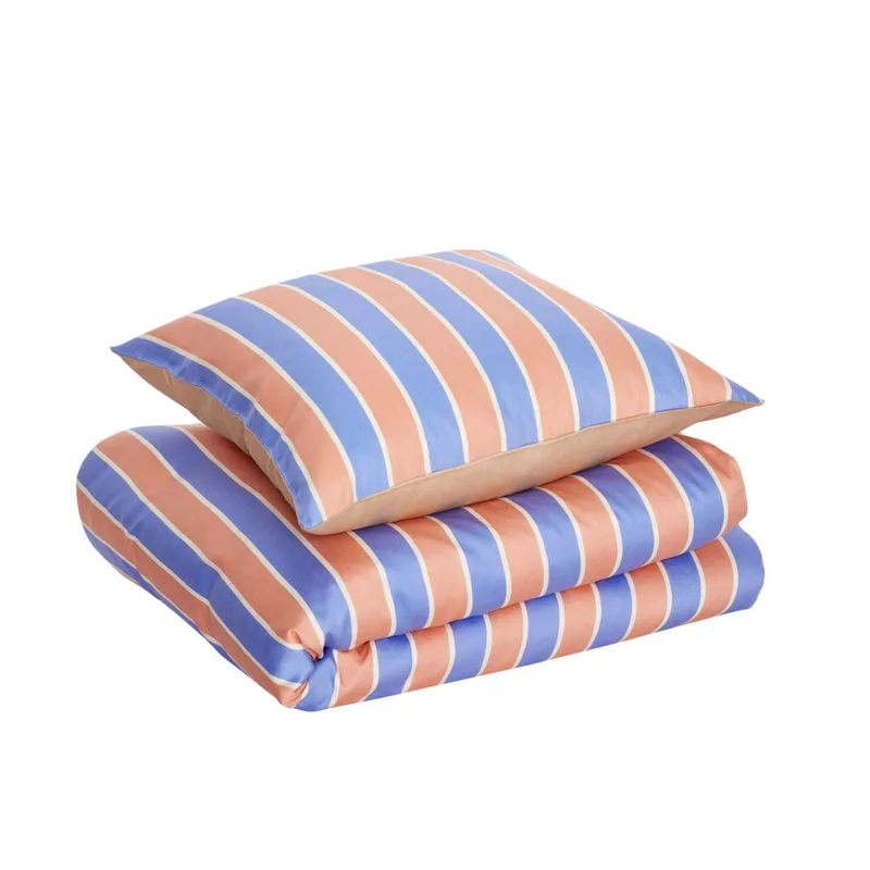 Solace Bed Linen 60X63 140X200 Blue/Orange by Hübsch – product photo