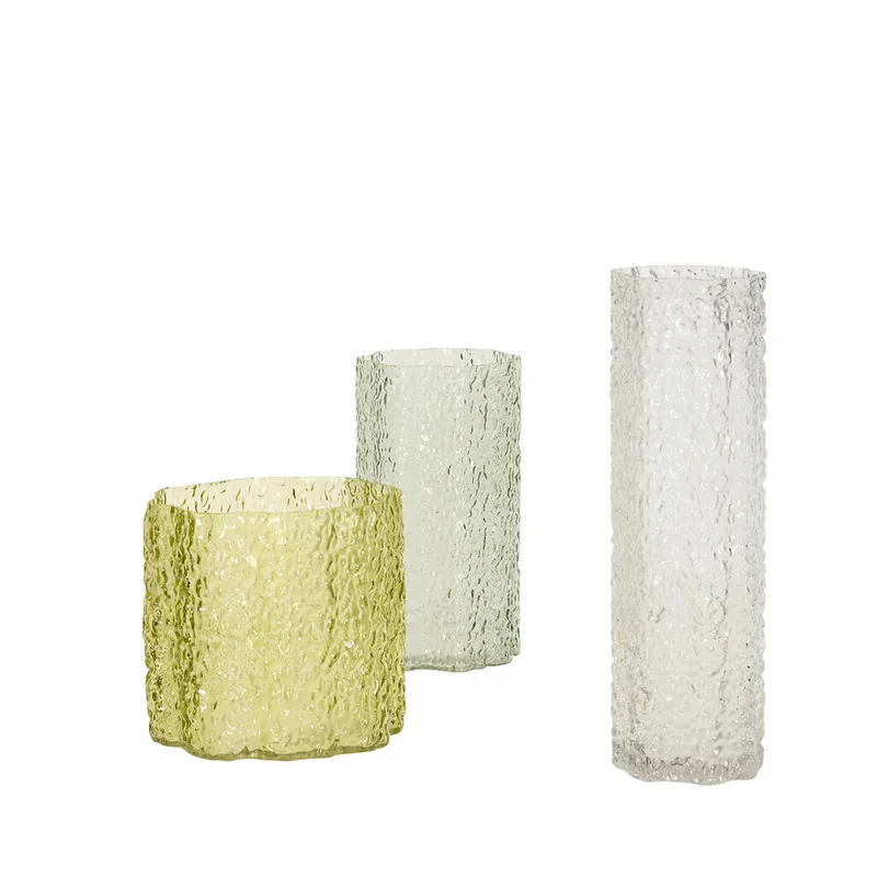 Triple Vases Green/Clear (set of 3) de Hübsch – photo du produit 2 sur 7