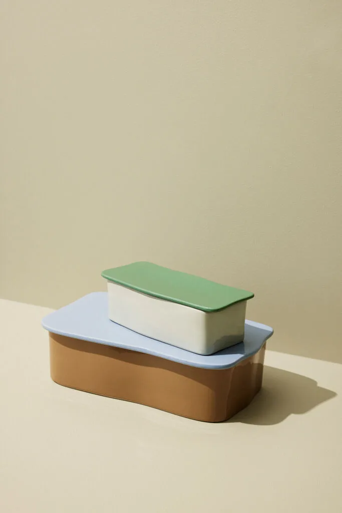 Amare Desk Organiser Small Sand/Green by Hübsch – interior photo 2 of 5