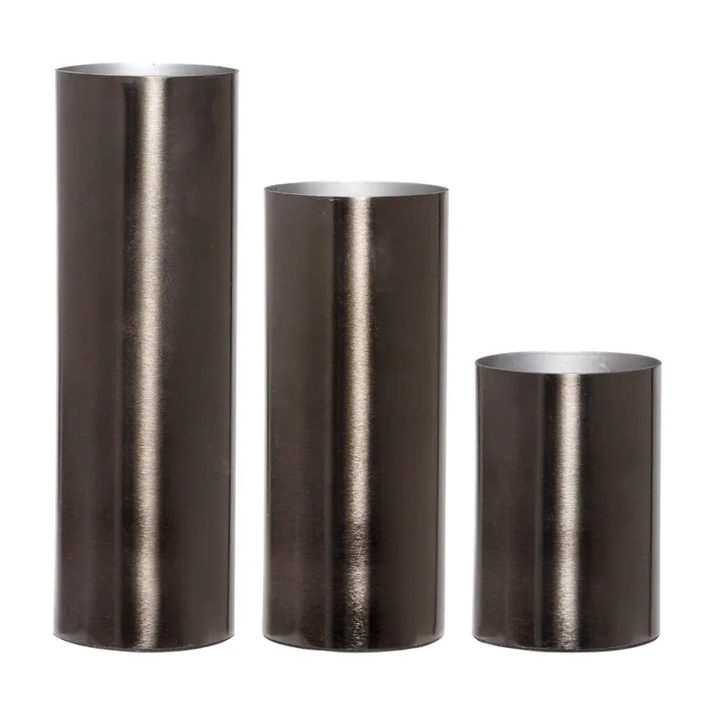 Gleaming Vase Grey (set of 3) von Hübsch – Produktfoto