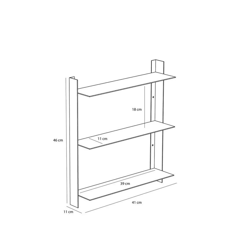 Acier Shelf Small Nickel by Hübsch – product photo 2 of 5