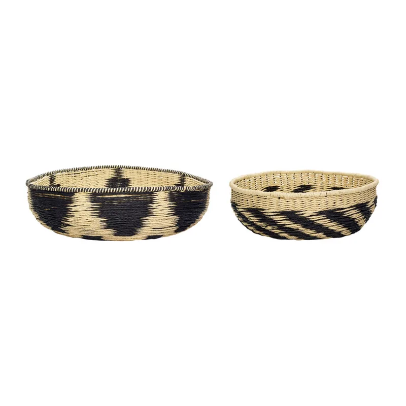 Current Baskets Black/Natural (set of 2) von Hübsch – Produktfoto