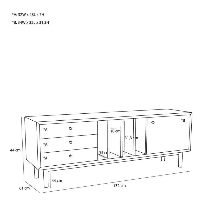 Nobby Sideboard Natural van Hübsch – productfoto 3 van 5