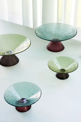 Bonbon Glass Bowl Large Green/Brown van Hübsch – sfeerfoto 5 van 8