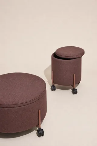 Contain Pouffe Large Brown by Hübsch – product photo 2 of 3