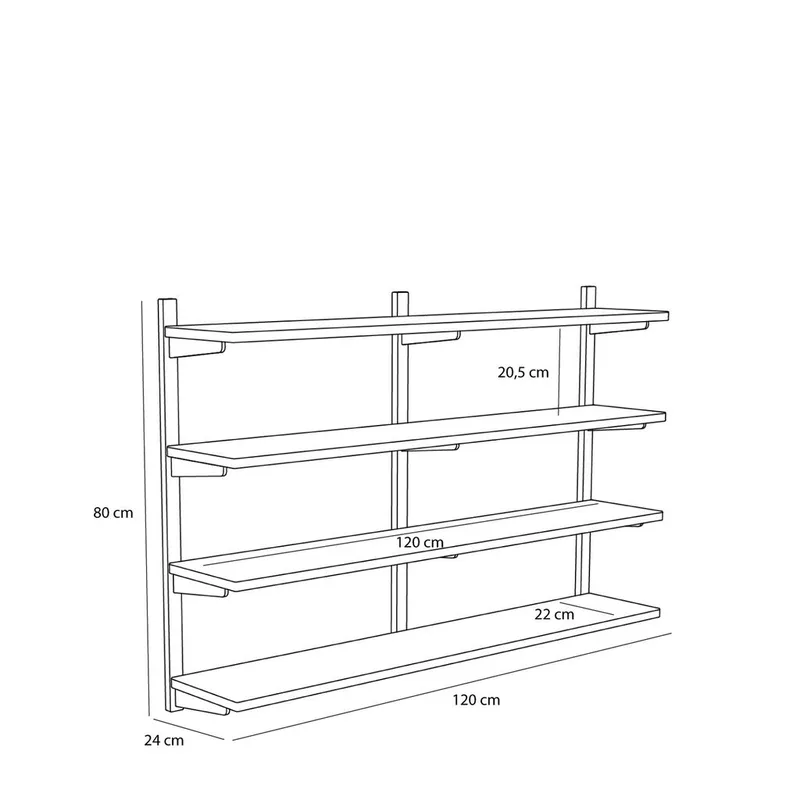 Long Shelf Natural van Hübsch – productfoto 2 van 5