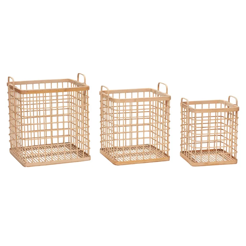 Square Baskets Natural (set of 3) by Hübsch – product photo 2 of 2