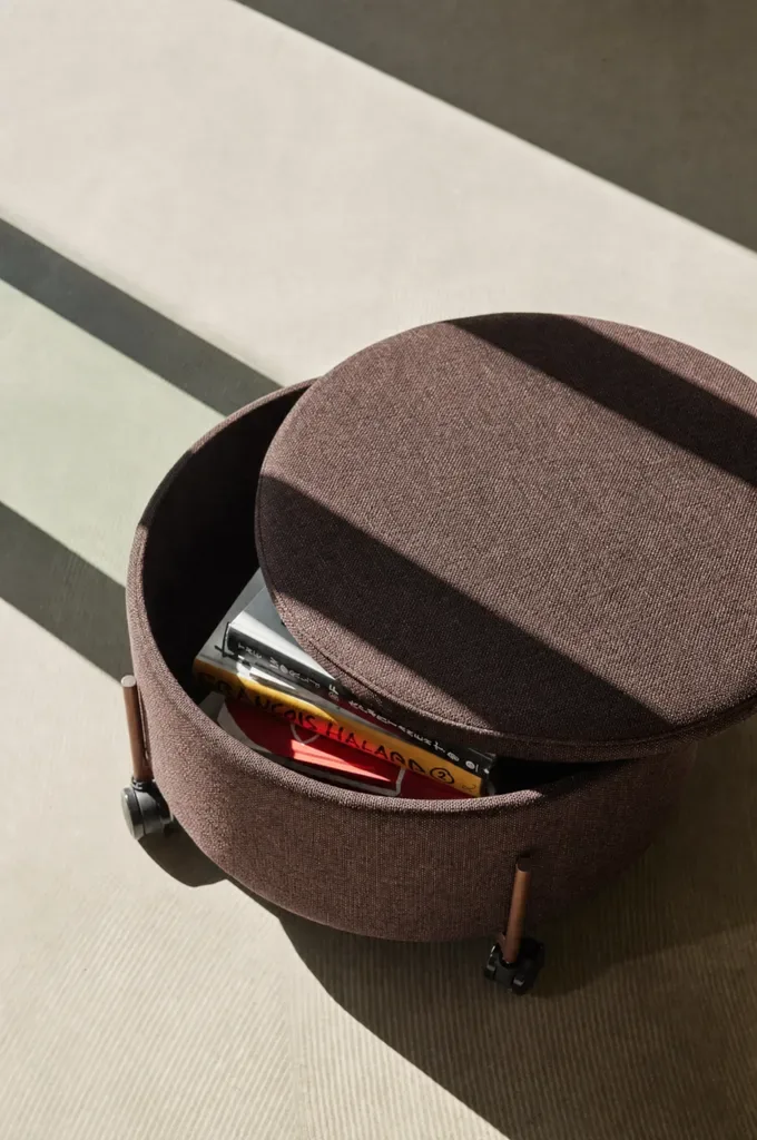 Contain Pouffe Large Brown by Hübsch – interior photo 1 of 3