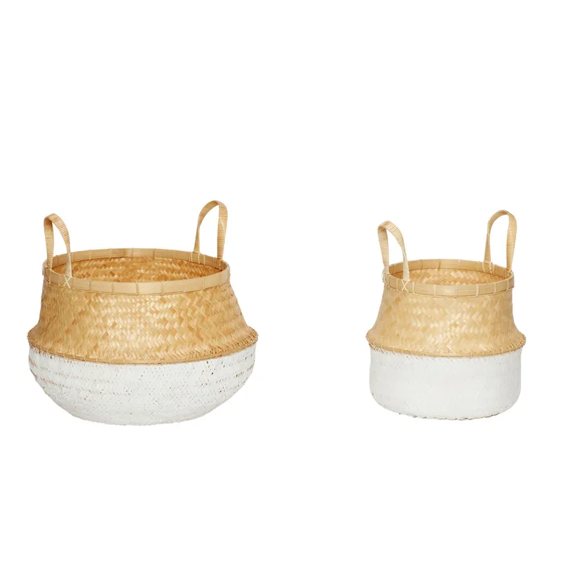 Daze Baskets White/Natural (set of 2) de Hübsch – photo du produit