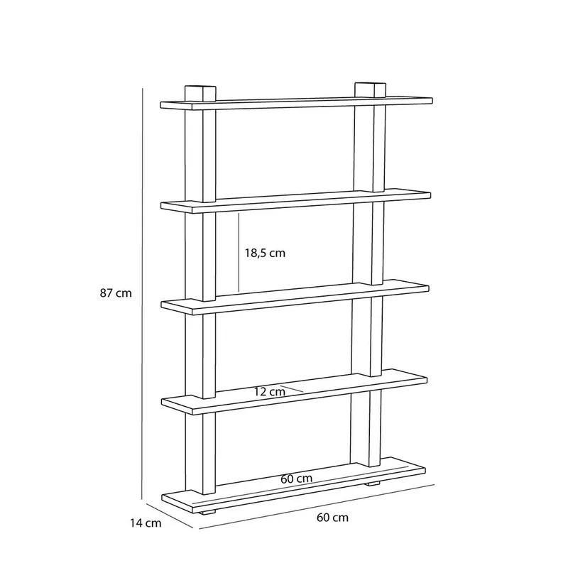 Simple Shelf Large Oak van Hübsch – productfoto 2 van 4