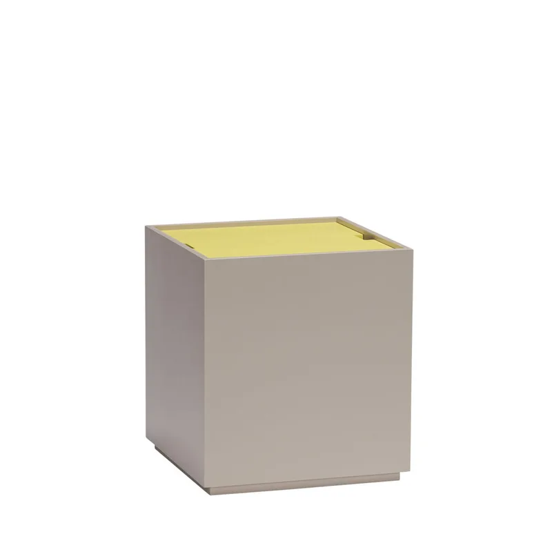 Vault Side Table/Storage Box Grey/Yellow by Hübsch – product photo 8 of 8
