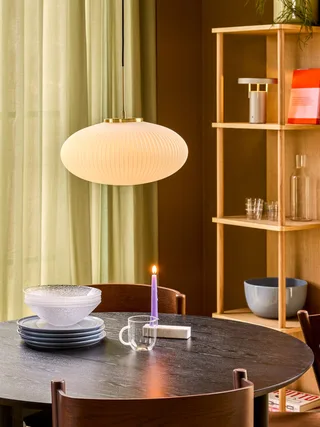 Serene Pendant Ellipse White by Hübsch – interior photo 4 of 5