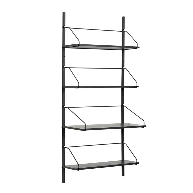 Norm Wall Shelf Unit 4 Shelves Black by Hübsch – product photo 2 of 2