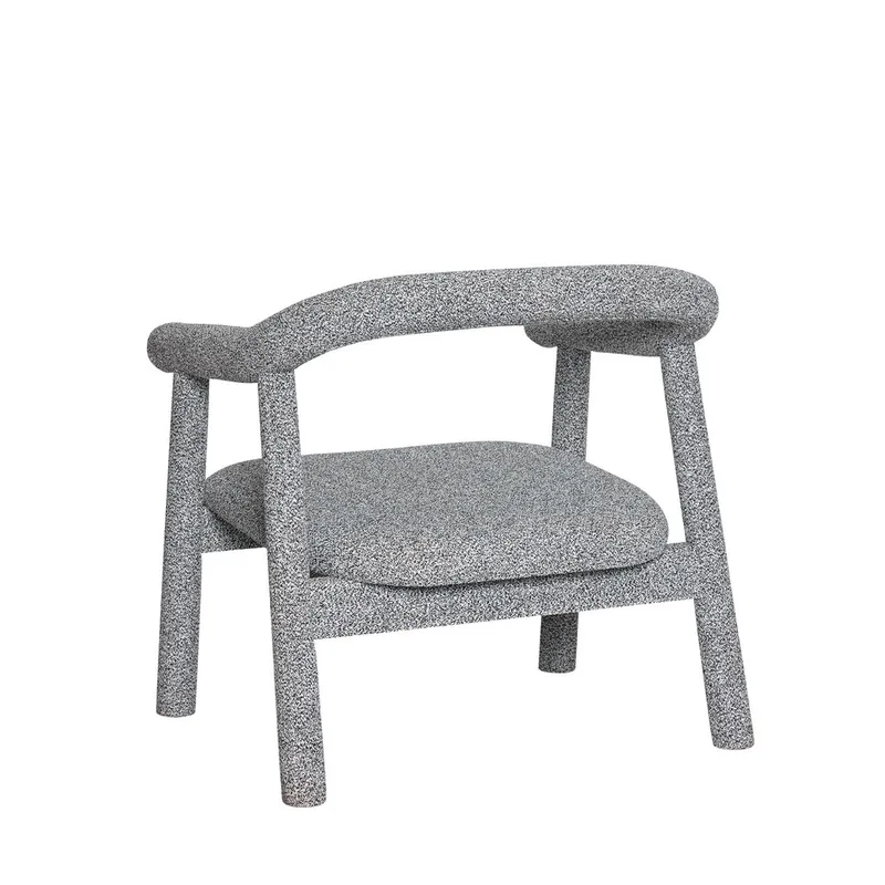Ouli Lounge Chair Light Grey Melange von Hübsch – Produktfoto 3 von 7