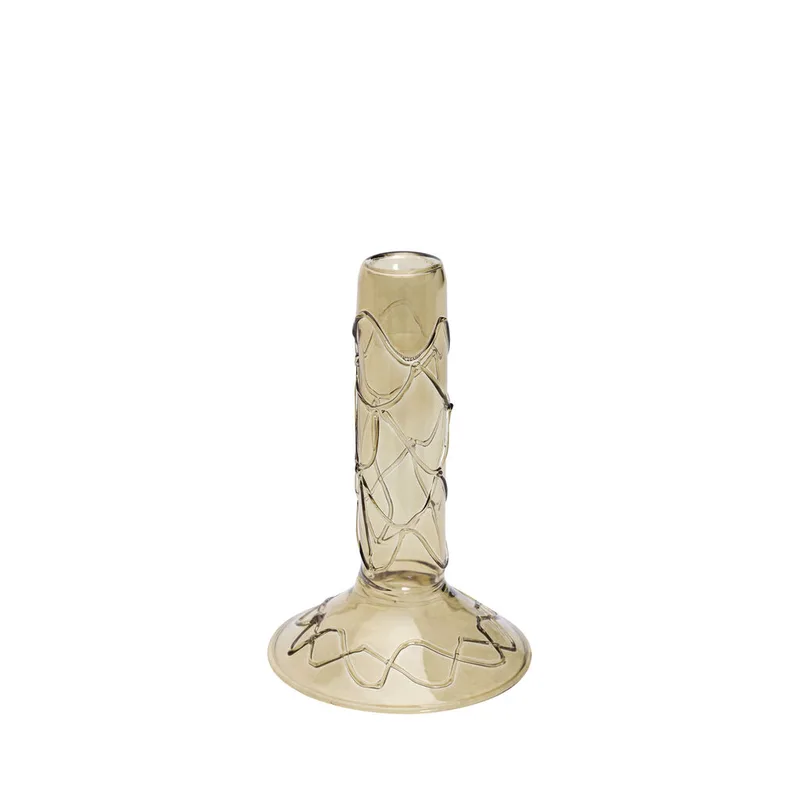 Doodle Candleholder Olive by Hübsch – product photo 2 of 5