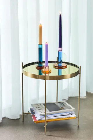 Astro Candlestick Blue van Hübsch – sfeerfoto 1 van 2