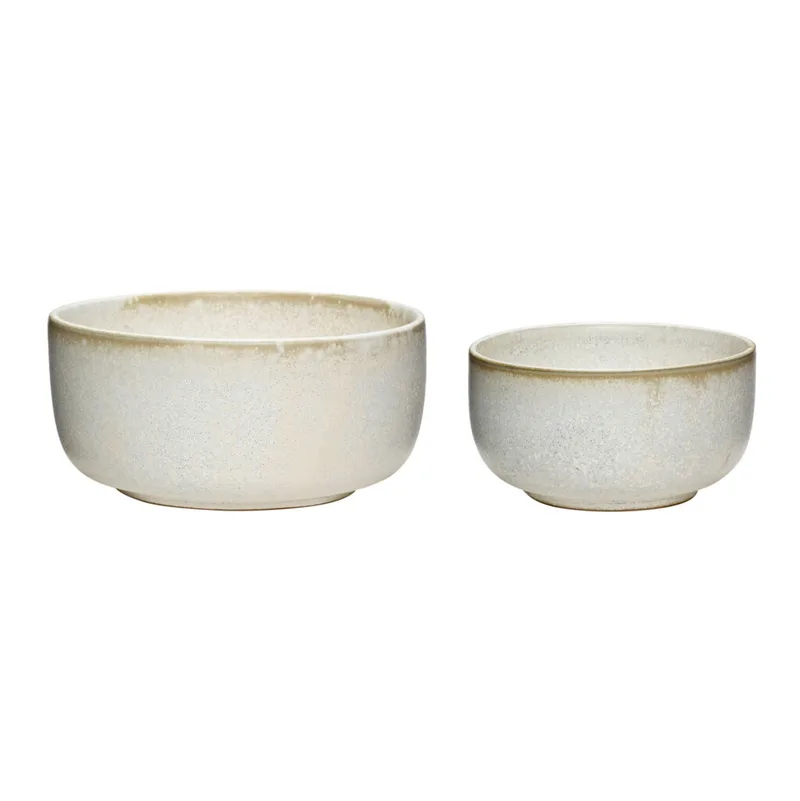 Clay Bowls White (set of 2) van Hübsch – productfoto