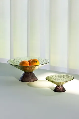 Bonbon Glass Bowl Medium Green/Brown by Hübsch – interior photo 2 of 6