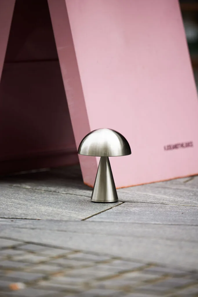 Mush Portable Lamp Nickel by Hübsch – interior photo 1 of 6