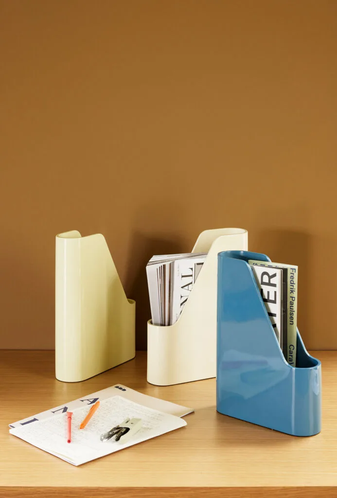 Redux Desk Organiser Offwhite/Light Yellow/Petrol (set of 3) von Hübsch – Ambientefoto 2 von 6