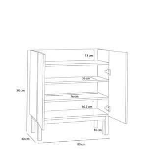Ark Cabinet Natural van Hübsch – productfoto 4 van 7