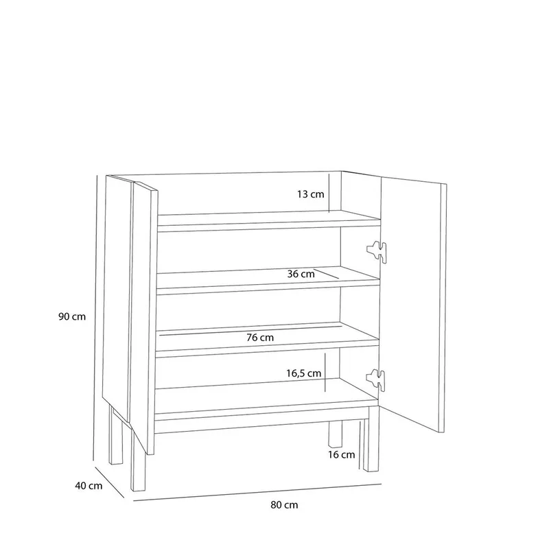 Ark Cabinet Natural van Hübsch – productfoto 4 van 7