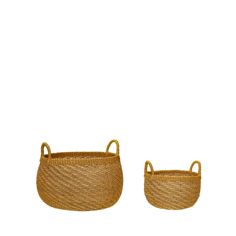 Solar Baskets Natural/Orange (set of 2) de Hübsch – photo du produit 2 sur 2