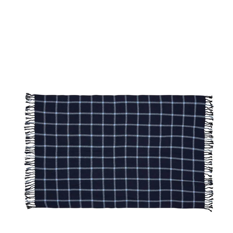 Flok Plaid Dark blue von Hübsch – Produktfoto 2 von 2