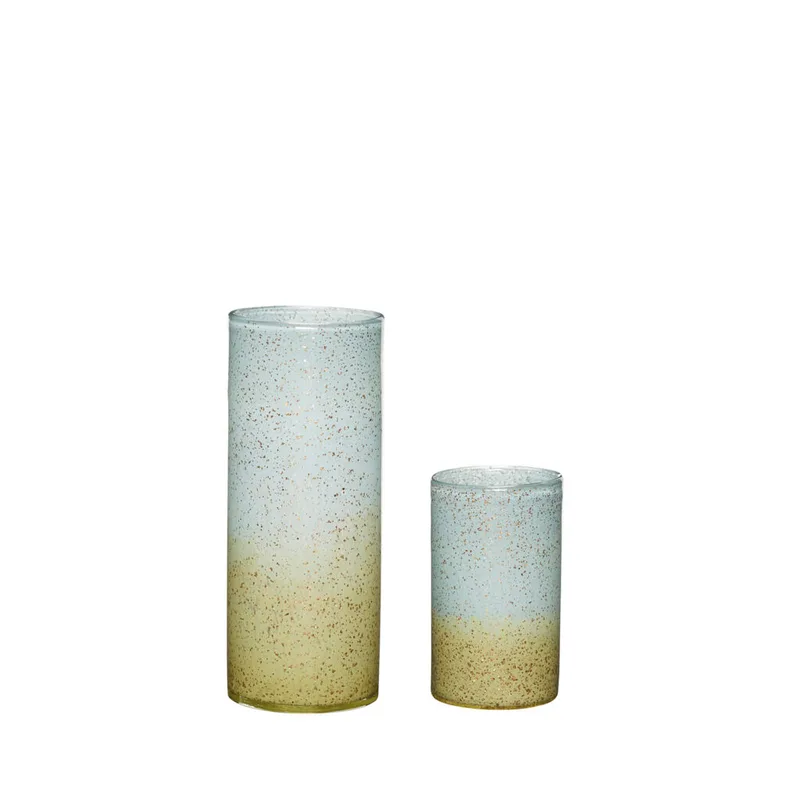 Shimmer Vase Blue/Brown (set of 2) by Hübsch – product photo 2 of 2
