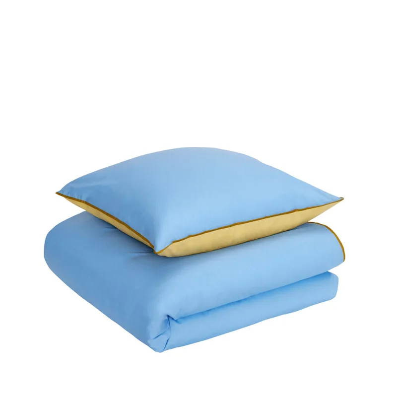 Aki Bed Linen 80/220 Blue/Yellow by Hübsch – product photo